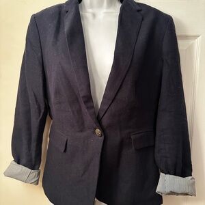 Kenar Navy Single-Button Blazer